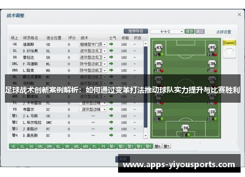 足球战术创新案例解析：如何通过变革打法推动球队实力提升与比赛胜利